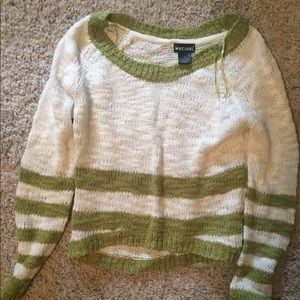 Olive and Cream Cropped Sweater